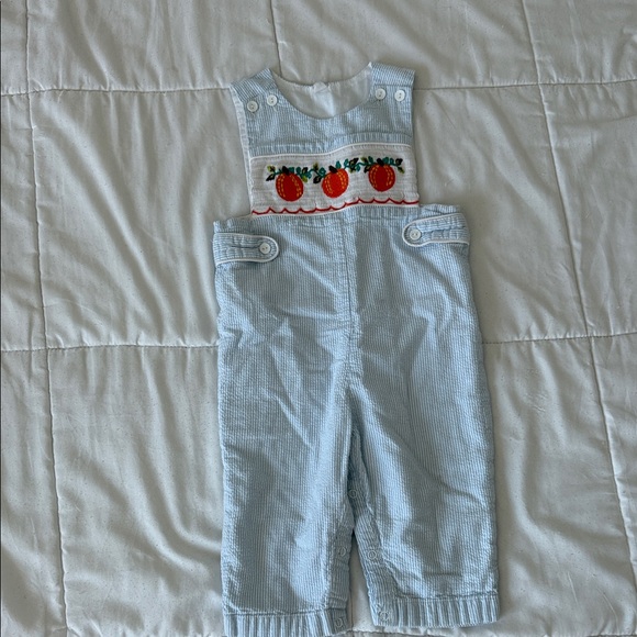 Seersucker Smocked Pumpkin Jumper 12 Months - Picture 6 of 6